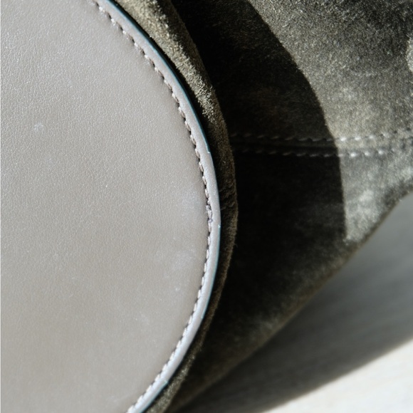 Khaite Lotus Mini Suede Bag in Khaki - Picture 9 of 10